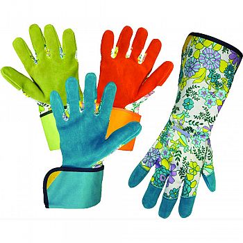 Boss Garden Ladies Split Leather Heavy Duty Glove ASSORTED FLORAL ONE SIZE (Case of 12)