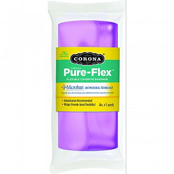 Corona Pure-flex Flexible Cohesive Bandage PURPLE 4INCH X 5YARD