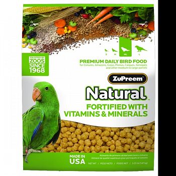 Natural Bird Food With Added Vitamins And Minerals MED/LG PARROT 3 POUND