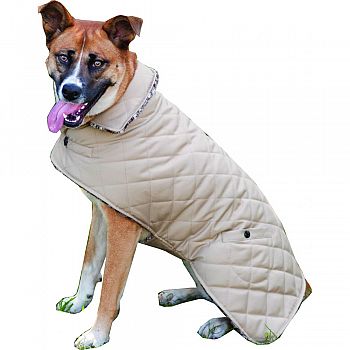 Reversible Barn Dog Coat TAUPE LARGE
