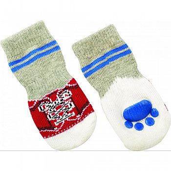 Sneaker Slipper Dog Socks BLUE SMALL/2 1/4 IN
