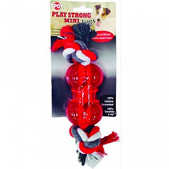 Play Strong Mini Tugs Bone With Rope RED SMALL