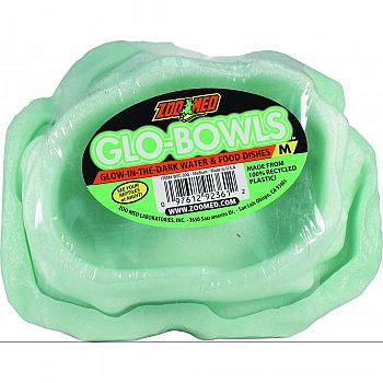 Glo-bowl Glow In The Dark Water And Food Dishes  MEDIUM