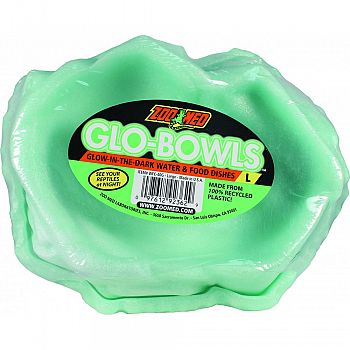 Glo-bowl Glow In The Dark Water And Food Dishes  LARGE