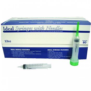 Luer Lock Disposable Syringe Combo  12 CC/80 BOX