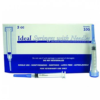 Luer Lock Disposable Syringe  3 CC/100 BOX