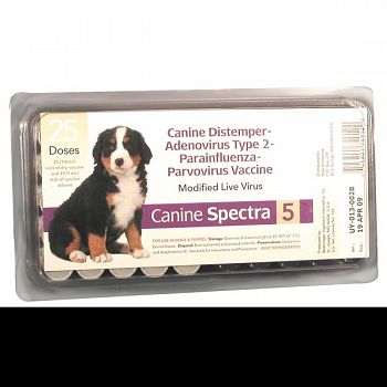 Canine Spectra 5 Vaccine w/o Syringe (Case of 25)