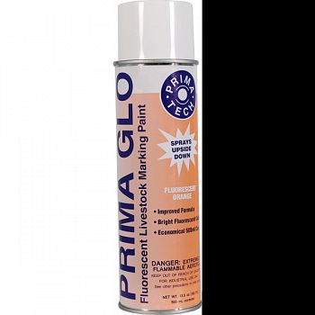 Prima Glo Spray Fluorescent Livestock Mark Paint ORANGE 13.5 OUNCE