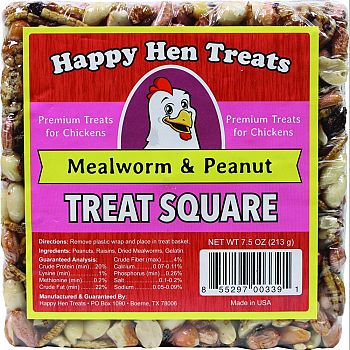 Happy Hen Treats Treat Square MEALWORM/PEANUT 7.5 OUNCE
