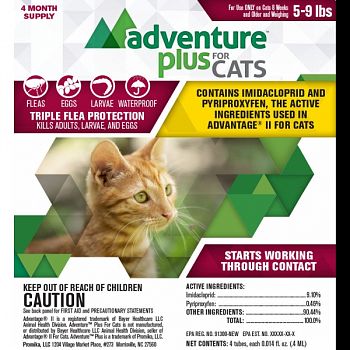 Adventure Plus For Cats 4-pack  5 TO 9 POUNDS