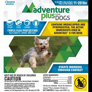 Adventure Plus For Dogs 4-pack  11-20 LB