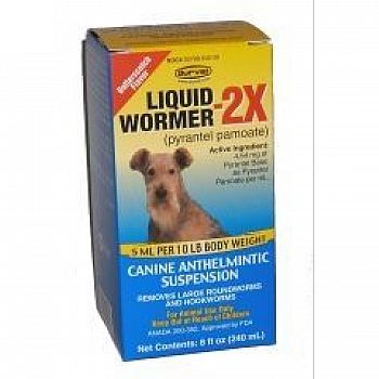 Liquid Wormer-2x for Dogs - 8 oz