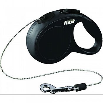 Flexi Classic Cord Extendable Dog Leash BLACK 10 FOOT