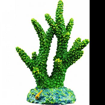 Glofish Staghorn Coral Ornament GREEN SMALL