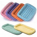 These great Midwest Quiet Time beds now come in fashionable colors. Feature Synthetic Fur and are ideal for Use in Crates, Carriers, Dog Houses, Vehicles and more. Keeps Pets Cool in the Summer, Warm in the Winter.