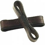 Securing cheek pieces of certain bits. Stitched bit loops for securing bits. Leather.