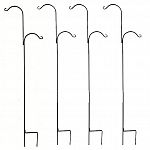 Extra tall 106 inches in height shepherd hook with 2 hooks and is 1/2 inch solid square steel. Comes in a black powder coat finish.