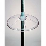 Stop squirrels from terrorizing your feeders. This durable, polycarbonate plastic squirrel baffle stays clear and is compatable with pole-mounted Heath Feeders. 13.75 dia. x 3 H (inches)