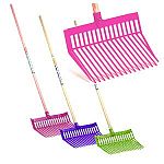 These plastic Duraforks are ideal for cleaning up unwanted debris in barns and stalls and works great around your home or yard. Strong and tines are angled for manure or hay. 52 in. handle.  Made from extra strong polycarbonate.