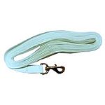 25 foot lunge line. A long rope, somewhat like a lead rope, that attaches to the horses halter and can be used to lunge the horse. Sometimes called a lunge rein.