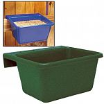  Same Heavy Duty construction as the 20 quart over fence feeder but in a smaller convenient 6-quart size. Has molded in plastic bracket to fit snuggly into 2 in. to 4 in. rail. No tools necessary for mounting. 