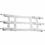 These horse stall guards feature top quality 2 in. natural cotton webbing with red and blue stripes. Heavy-duty snaps and hardware. Adjustable from 36 to 48 inches.