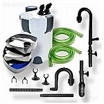 Three stage filtration system Filters up to 264 gallons an hour Three flexible media trays allow you to add the filtration media of your choice Includes a convenient self priming pump that elminates the need for manual siphoning Suitable for fresh water o