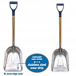 Super durable, light weight aluminum alloy scoop shovel. Five times stronger and more flexible and wear resistant than other brands. Indestructable poly d-grip handle with car-bumper strength. Over 1 year in testing and development. Lifetime limited warra