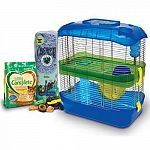 Kit contains carefresh complete hamster and gerbil food, carefresh bedding in assorted colors, and assorted chew treats. Kit also includes a critter universe 2-level home with food dish, water bottle and exercise wheel.