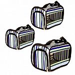 Ez to set up! Twist to go and twist to stow. An innovative new small pet carrier on the market. Comes in 3 sizes for all small pets and small cats. Quality nylon canvas with sturdy zippers. Scratch proof screen.