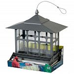 This wild bird feeder features a weight sensitive bar that prevents squirrels from feeding. Sure-Lock cap system keeps the squirrels out. It can be hung or pole mounted. Holds 12 lbs of seed.