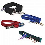 Single Thick 2 and 4 feet dog leashes in a multitude of colors. For walking your dog close to you. Made from premium quality nylon. One end has a stitched hand loop and the opposite end has an extra-heavy snap for added strength.