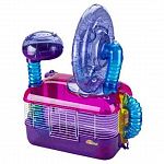 The CritterTrail Dazzle Home for small pets is a fun and sparkling home that is plastic with real glitter molded inside. Plastic is safe and non-toxic for your little animal pet. This home is the perfect size for hamsters, gerbils and pet mice.