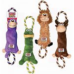 Durable, multi-layered fabric. Looped knotted ropes inside absorb tugging stress. Minimal stuffing. This unique design creates a captivating variety of textures and resistance and a squeaker inside adds to the fun.