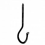 5 inch ceiling hook with flared end and 1/4 inch stock. Comes with black powder coated protective finish.