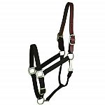 This nylon breakaway halter with leather crown is great for using as a turnout halter when trailering or even when they are in their stalls. The leather crown will break helping to prevent injury to your horse.