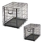 Up and away door conveniently slides and stows overhead, eliminating the need for additional space for hinged doors. Easy glide channel-track door system adds strength and provides maximum security. Easily sets up and folds down in seconds.