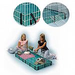 The Guinea Habitat is completely expandable...Unlike any other habitat on the market the Guinea Habitat can easily expand from the 8sq. ft. to a comfortable 16sq.ft. Leak-proof, easy to attach and remove, washable canvas bottom.