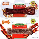 100% edible, natural ingredients. No added salt, sugar, color additives or preservatives. Nothing artificial, no plastic. Bone hard chew can be baked or microwaved to achieve desired consistency.  The flexible regular is not edible.