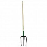 For transferring manure or loose material. Five 12-1/2 oval forged steel tines. 48 ash wood handle with 10 steel ferrule.  Ut5.