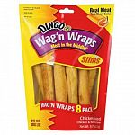 Dog treat. Give as a treat to dog. Premium rwhide wrapped around a chewy center with real meat inside.