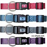 Adjustable collar in stylish new colors for your dog. Four colors available in multiple sizes.  Walk your dog or puppy through the neighborhood in style in a collar in a Hamilton Nylon colorful adjustable dog collar.