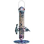 The Mixed Seed/Sunflower and Thistle Feeder with Copper Accents by Perky Pet. Copper plated. Holds 2 lbs of thistle seed. Includes clear tray and features a heavy duty tube design. 4 ports.