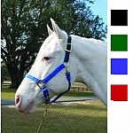 Adjustable chin halter with leather headpole. This halter comes in four different sizes and four different colors. Hamilton quality and satisfaction ensured.  Yearling, Small Horse, Average Horse and Large Horse.
