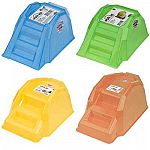 Your small animal pet will enjoy climbing up and down on this fun walk-up barn by JW Pet. Made in the USA of plastic, this fun toy is perfect for a variety of small animals to enjoy. Barn is translucent and also makes a great hiding spot inside.