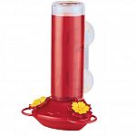 Garden Jewels Glass Window Mounted Hummingbird Feeder Mounts instantly and securely. 14 oz. / Glass. Durable, tempered clear glass nectar container. Slide action bracket simplifies bottle removal.