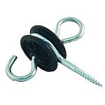 Screw in gate anchor for wood posts.Can be used with all high tensile fence wire and with low impedance controllers. Dimensions 3.5 x 2 x 0.75 inches