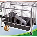 Built strong to last a long time with premium quality hammered steel. Deep plastic base reduces mess. Easy access full size top door and large front door. Simple assembly with only 8 bolts. Strong locking casters.