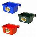 This mini feeder is ideal for feeding a variety of small farm animals. Feeder holds 6 quarts of feed. Use with the Mini Feeder Wire Frame. Feeder may be hung on over a two inch board. Made with high density plastic for durability.