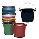 Our tried and true fortiflex flat back buckets in the 8 quart size are a favorite among horse owners, farmers and homeowners. Made with fortalloy rubber-polyethylene blend for exceptional strength and toughness even at low temperatures.